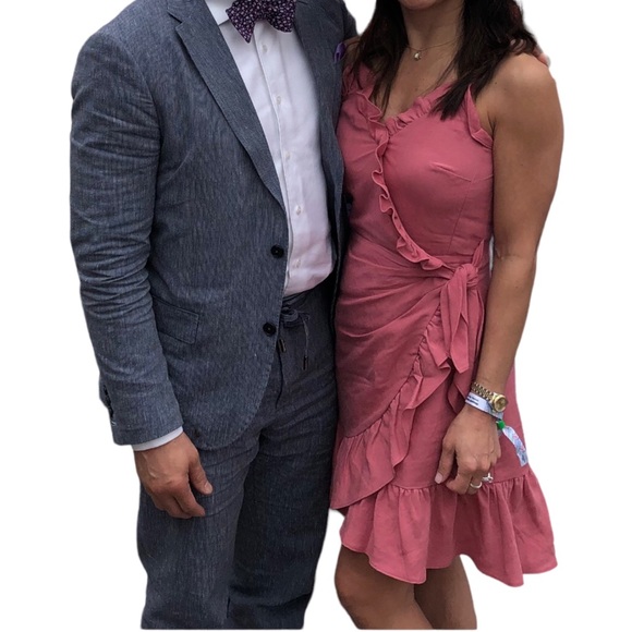 Rebecca Taylor linen sleeveless ruffle wrap dress - Picture 5 of 12